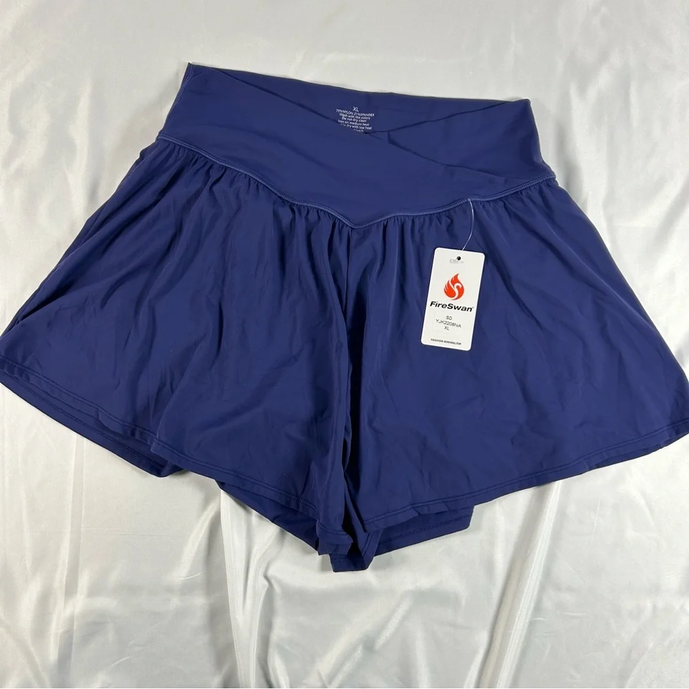FireSwan‎ Women's Athletic Shorts, Navy Blue, Size XL